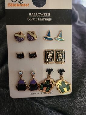 Halloween Kids Earring Set - Purple & Black